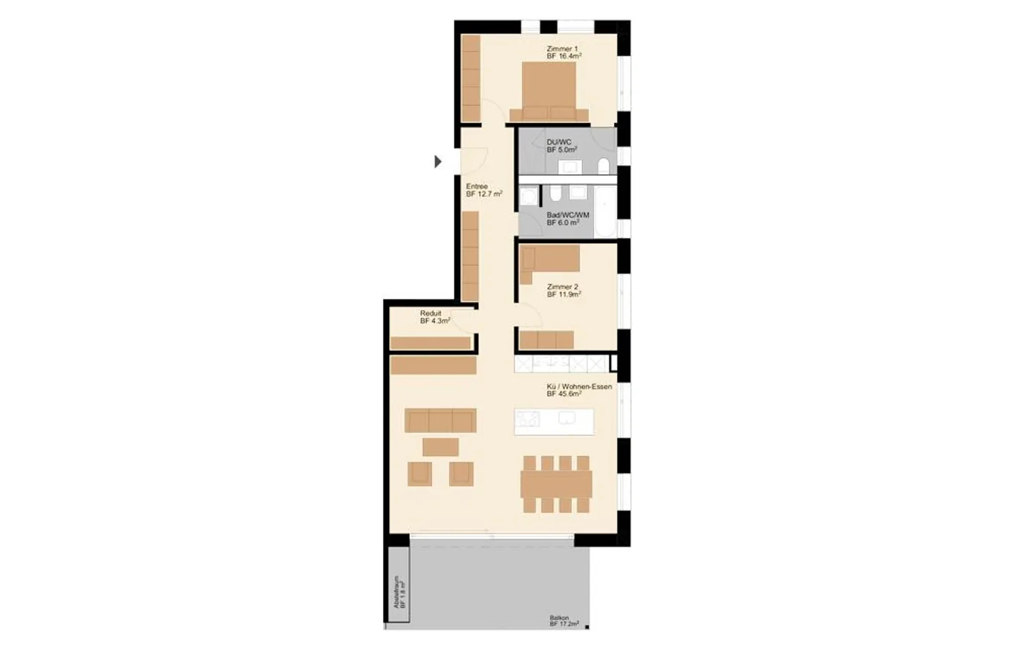 Appartement terrasse spécial de 3,5 pièces avec terrasse ensoleillée (Top A1.2) - Photo 10 sur 10