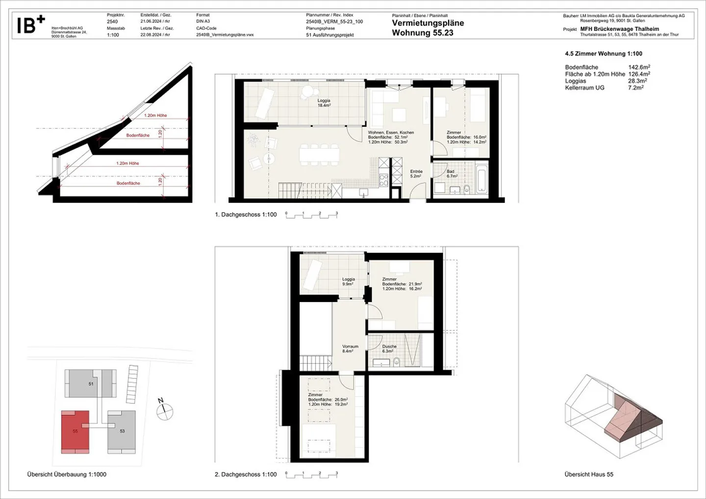 Appartamento attico attraente di 4,5 stanze con due logge - Foto 13 di 13