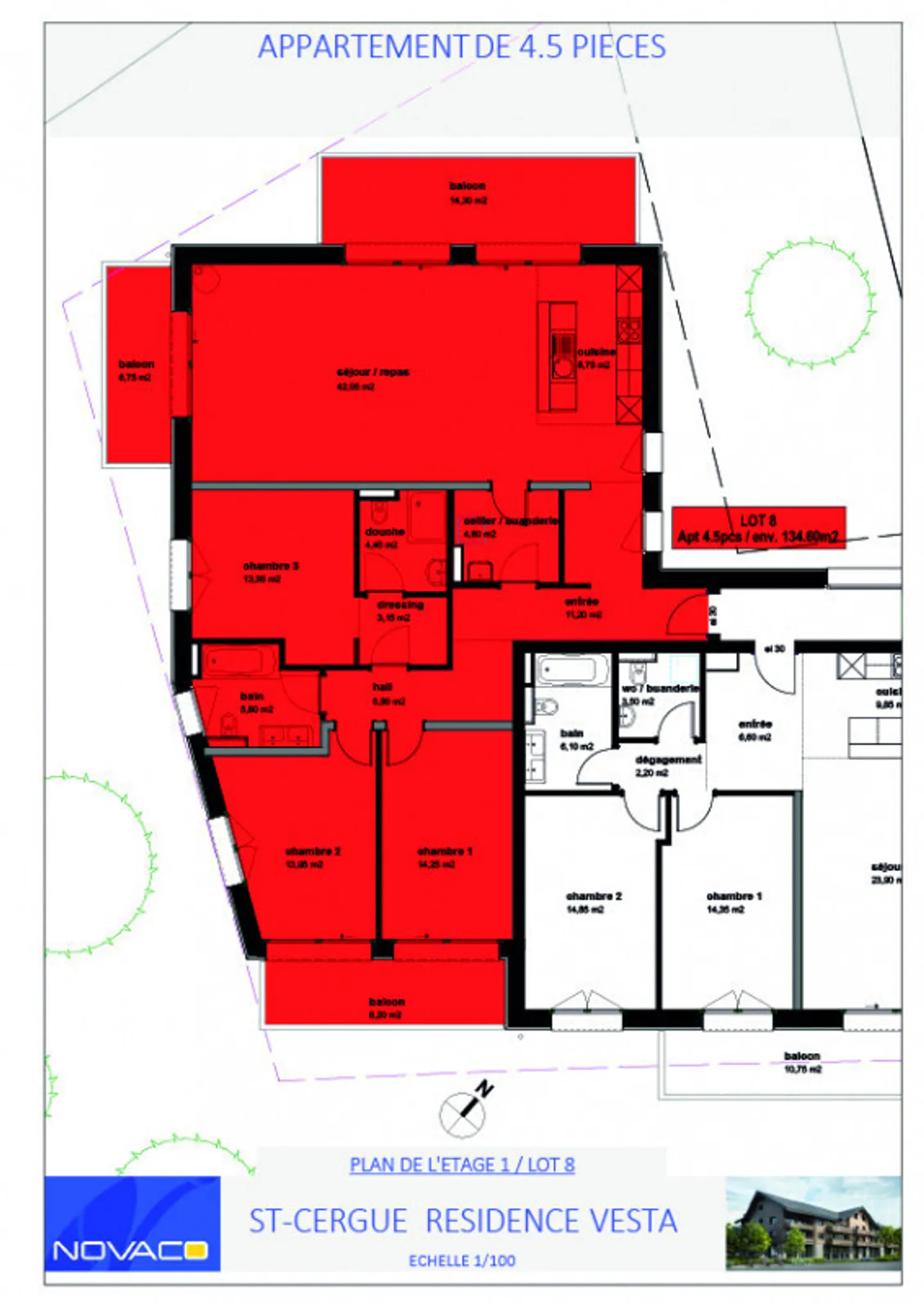 Bell'appartamento di 4,5 locali con frontone - Foto 7 di 9