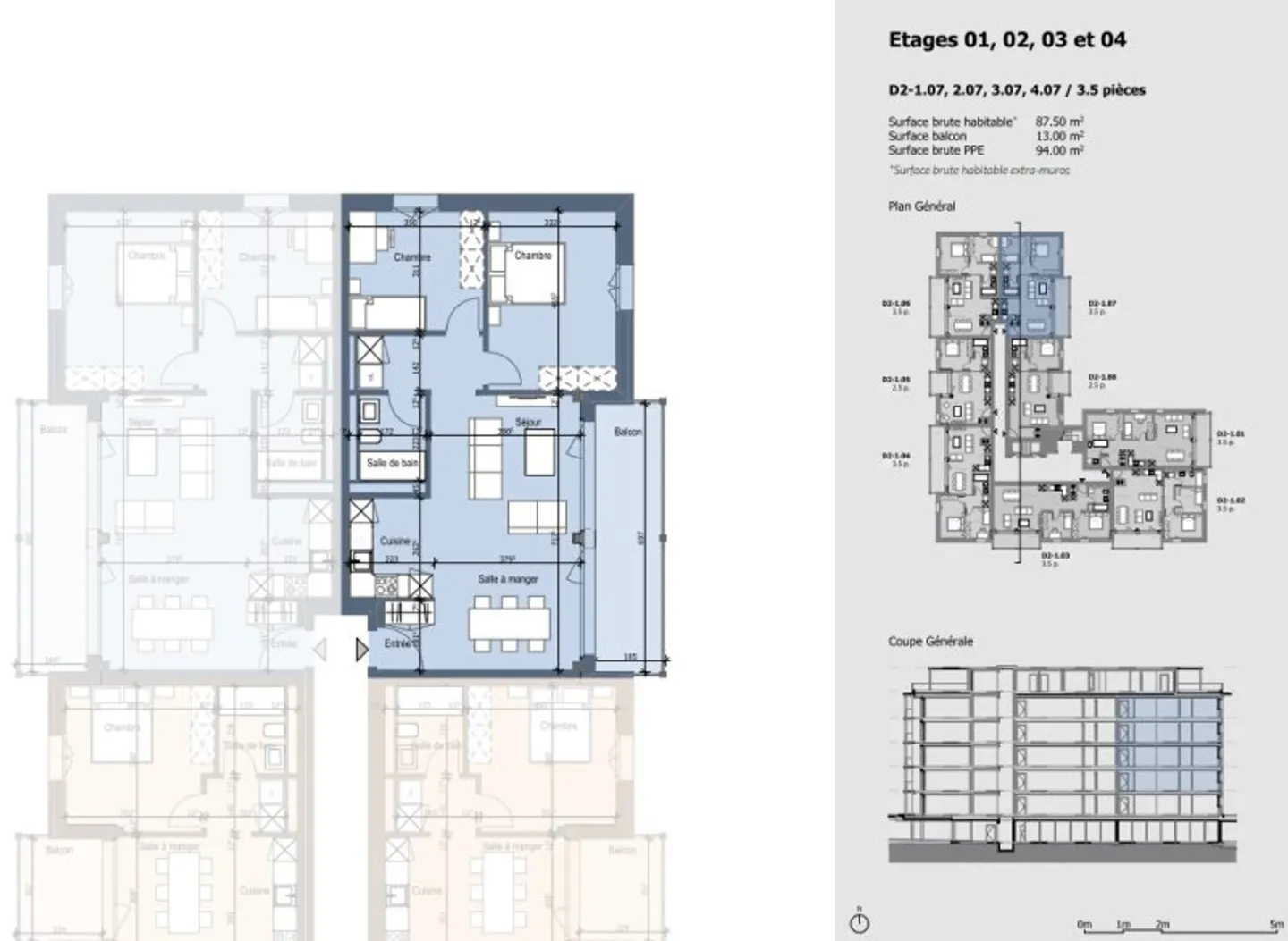 07718 - Appartement 3.5 pièces - Ch. du Verger 4 - Collombey - Photo 2 sur 2