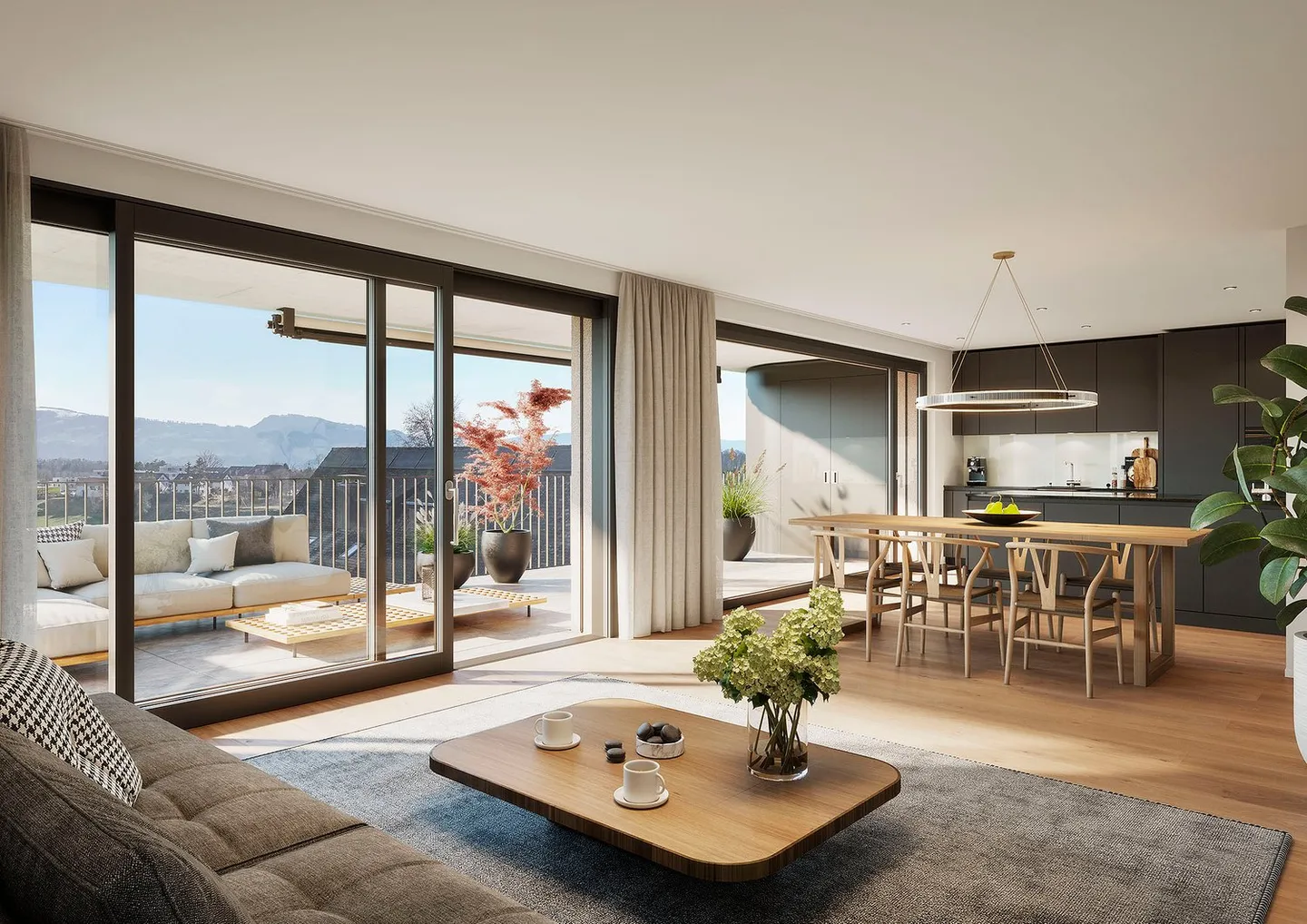 SPACIOUS 3 1/2-ROOM APARTMENT, PARTIAL LAKE VIEW, SUNNY, QUIET, IN THE MIDDLE OF THE VILLAGE - Photo 1 of 11