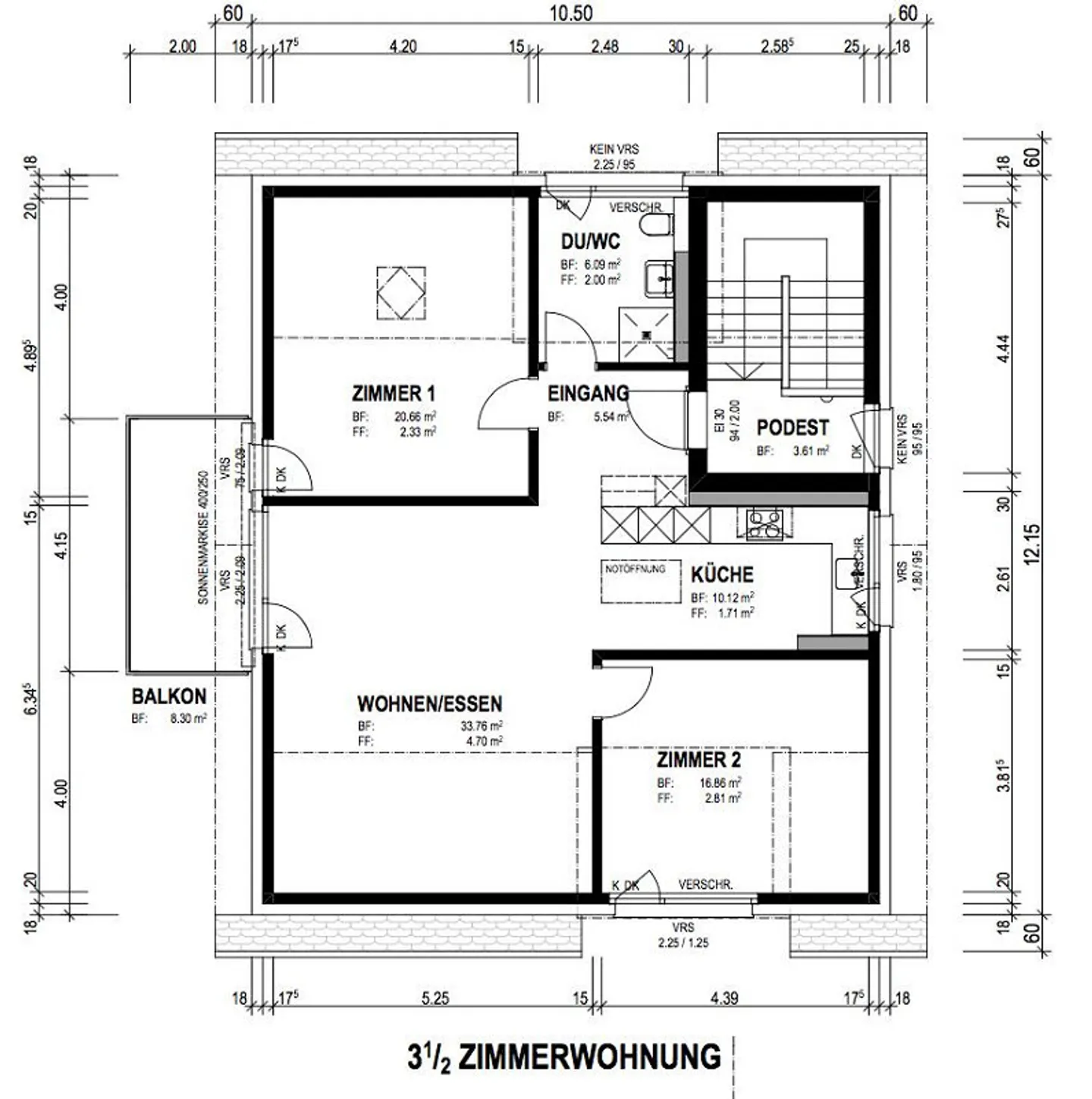 Helles Apartment mit Rheinblick - Foto 3 von 3