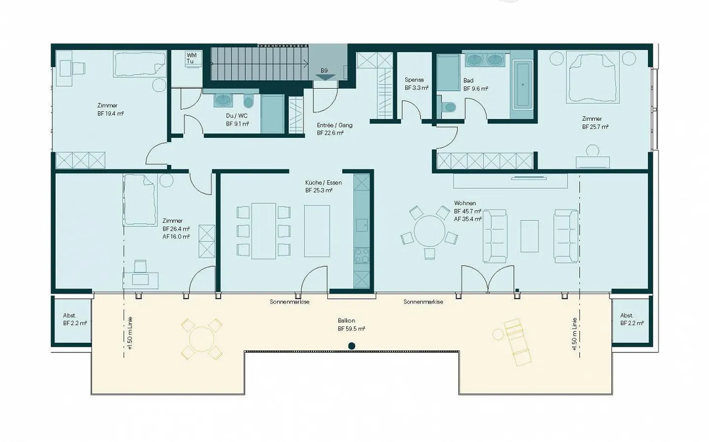 Appartement penthouse exclusif avec grande terrasse sur le toit - Photo 11 sur 23