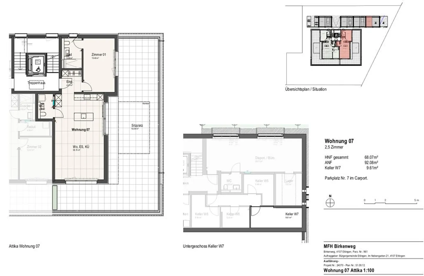 Appartement penthouse moderne de 2,5 pièces (nouvelle construction) dans un emplacement calme à Ettingen - Photo 4 sur 4