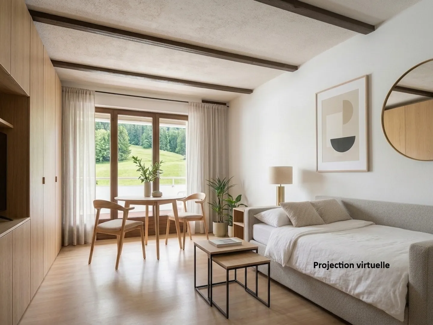 Partially furnished studio facing south with balcony in Torgon - Photo 1 of 10