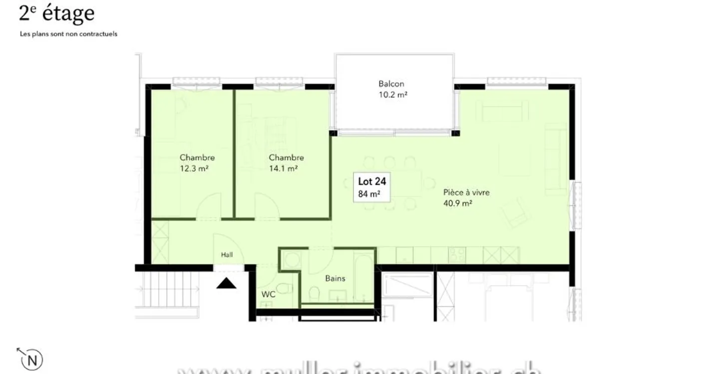 Charmant appartement 3.5 pièces à Siviriez - Photo 7 sur 13