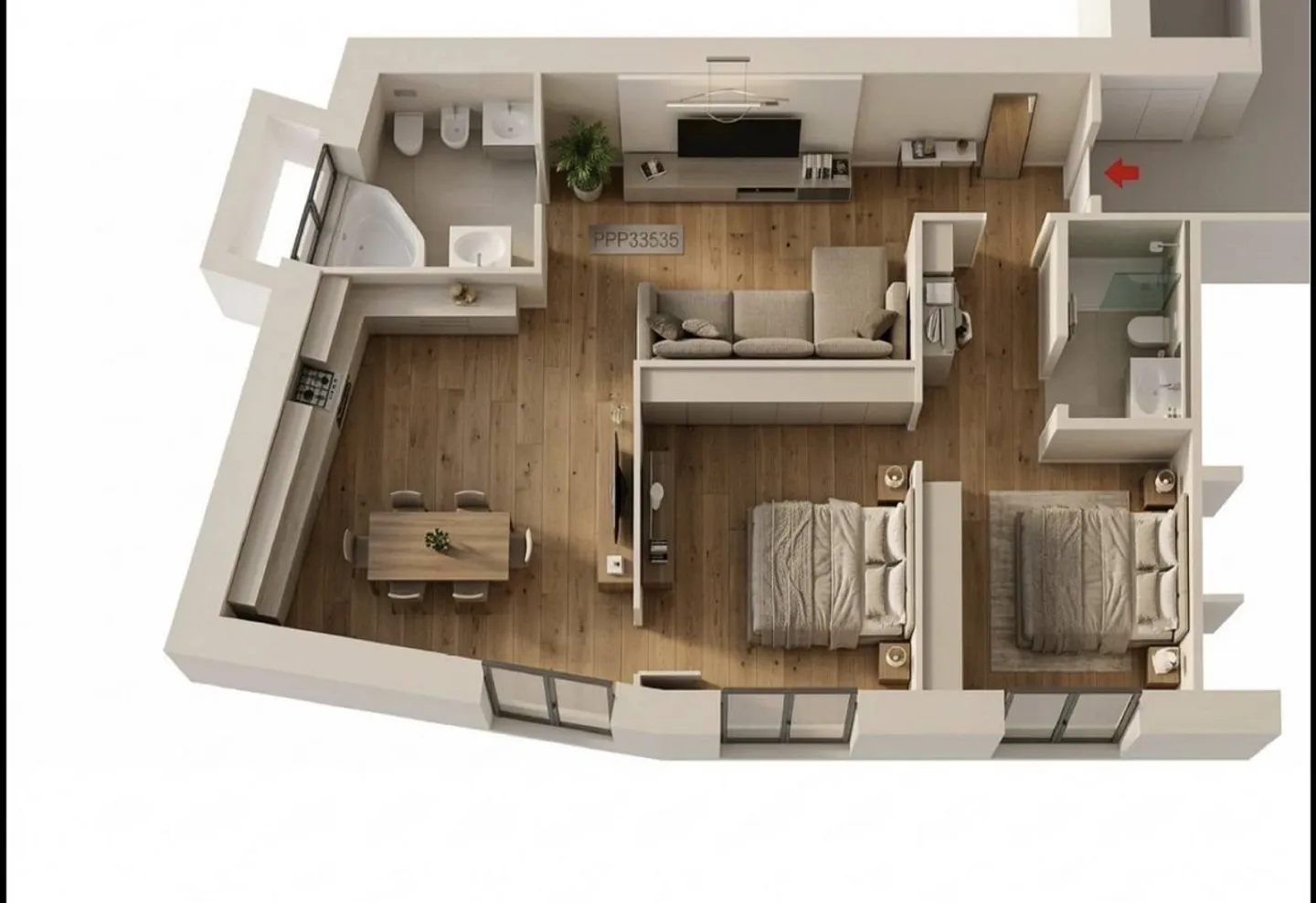 Bright 3.5-room apartment for sale in Lugano - Photo 6 of 7