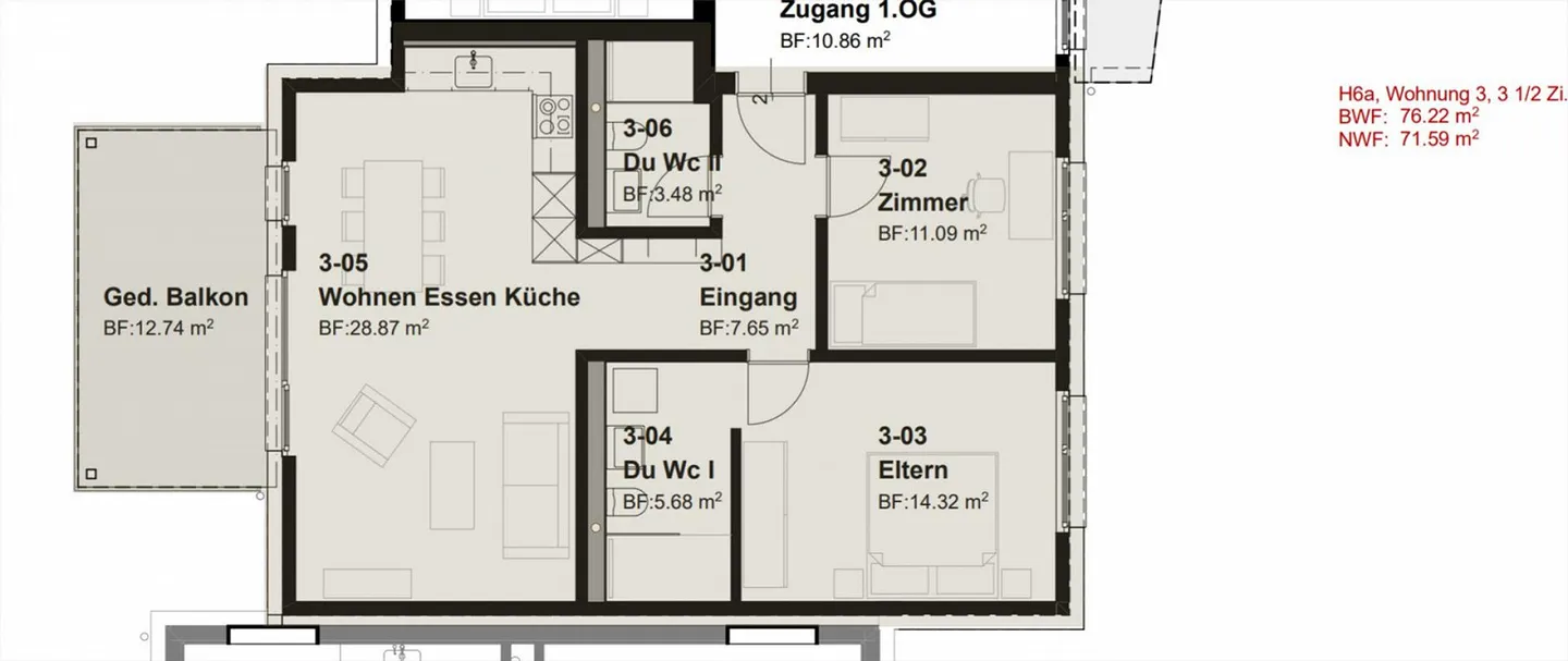 Modern, bright 3.5-room apartment - Photo 10 of 13
