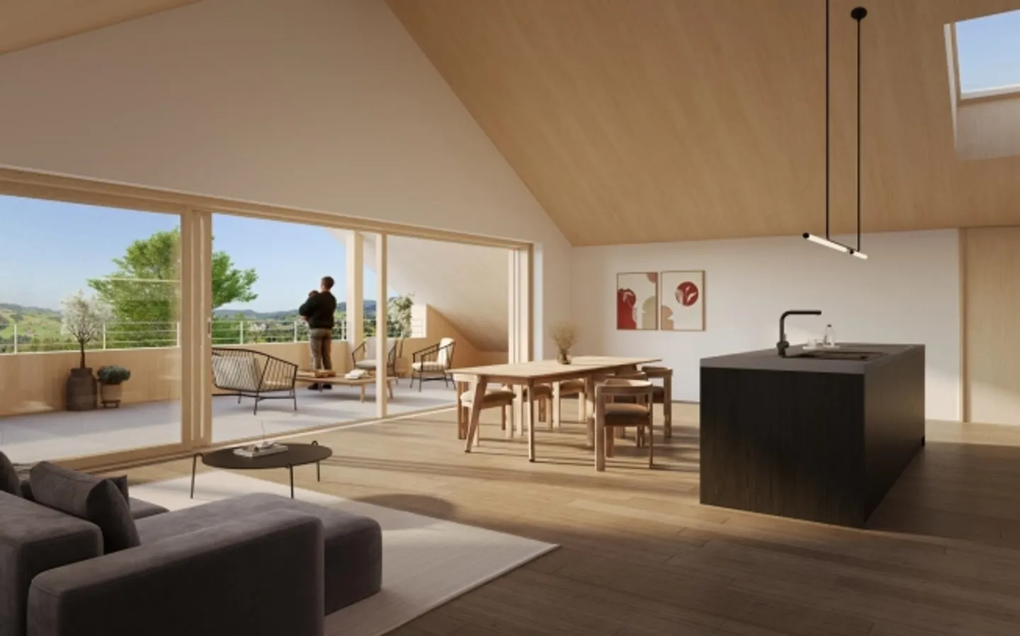 Nouveau projet de construction "Buchen 64" - appartement en attique de 4,5 pièces de haute qualité - Photo 2 sur 5