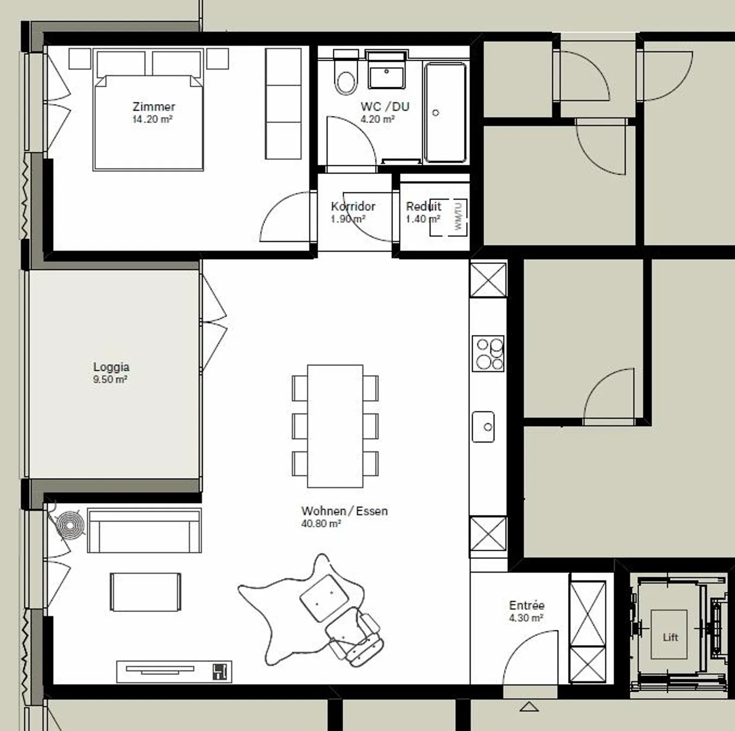 Appartement attrayant et lumineux de 2,5 pièces au cœur de Glattpark - Photo 8 sur 10