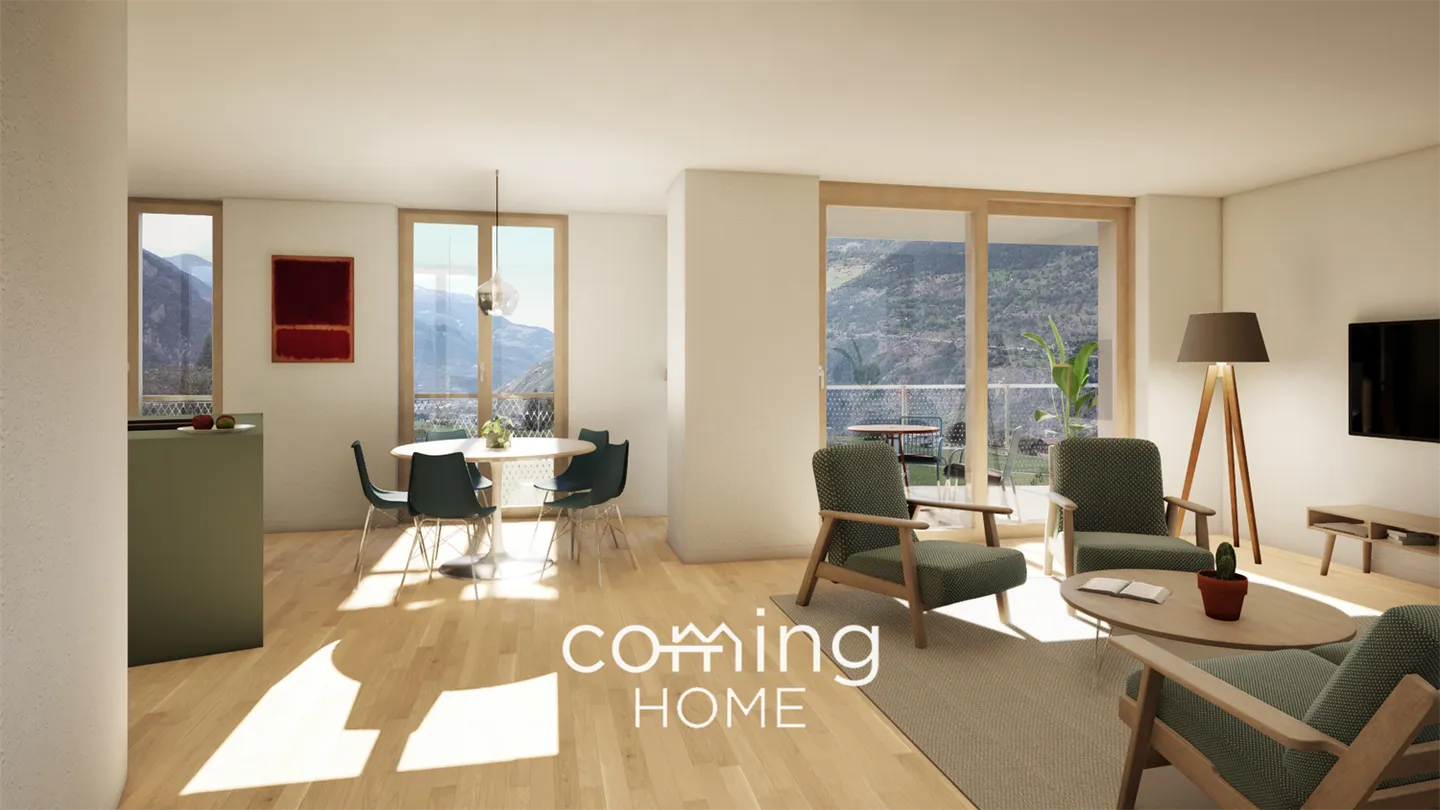 4.5-Zimmer-Wohnung im 1. OG in Ried-Brig - stilvoll wohnen mit Balkon und Aussicht - Foto 1 von 4