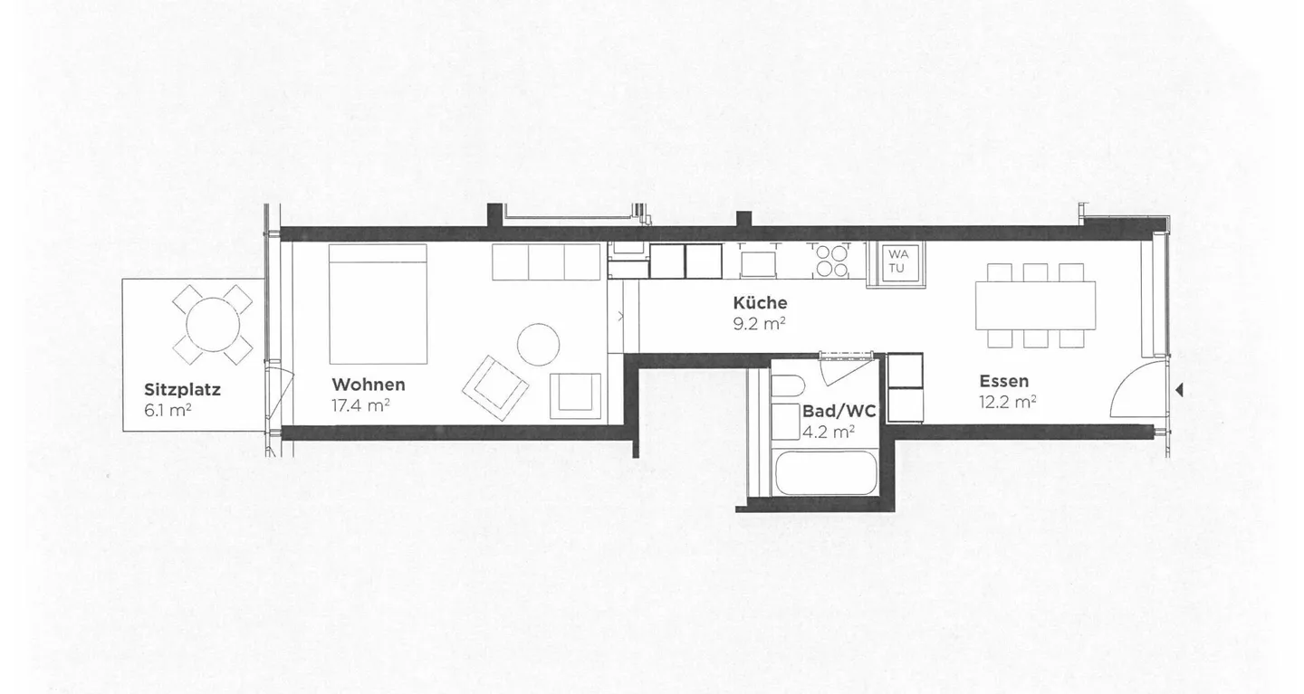 Geräumige 1,5-Zimmerwohnung - Foto 2 von 9