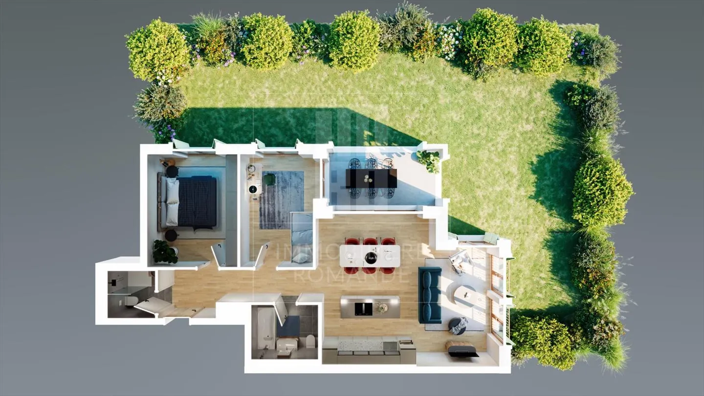 Magnifique appartement de 4 pièces au rez-de-chaussée - Photo 9 sur 9