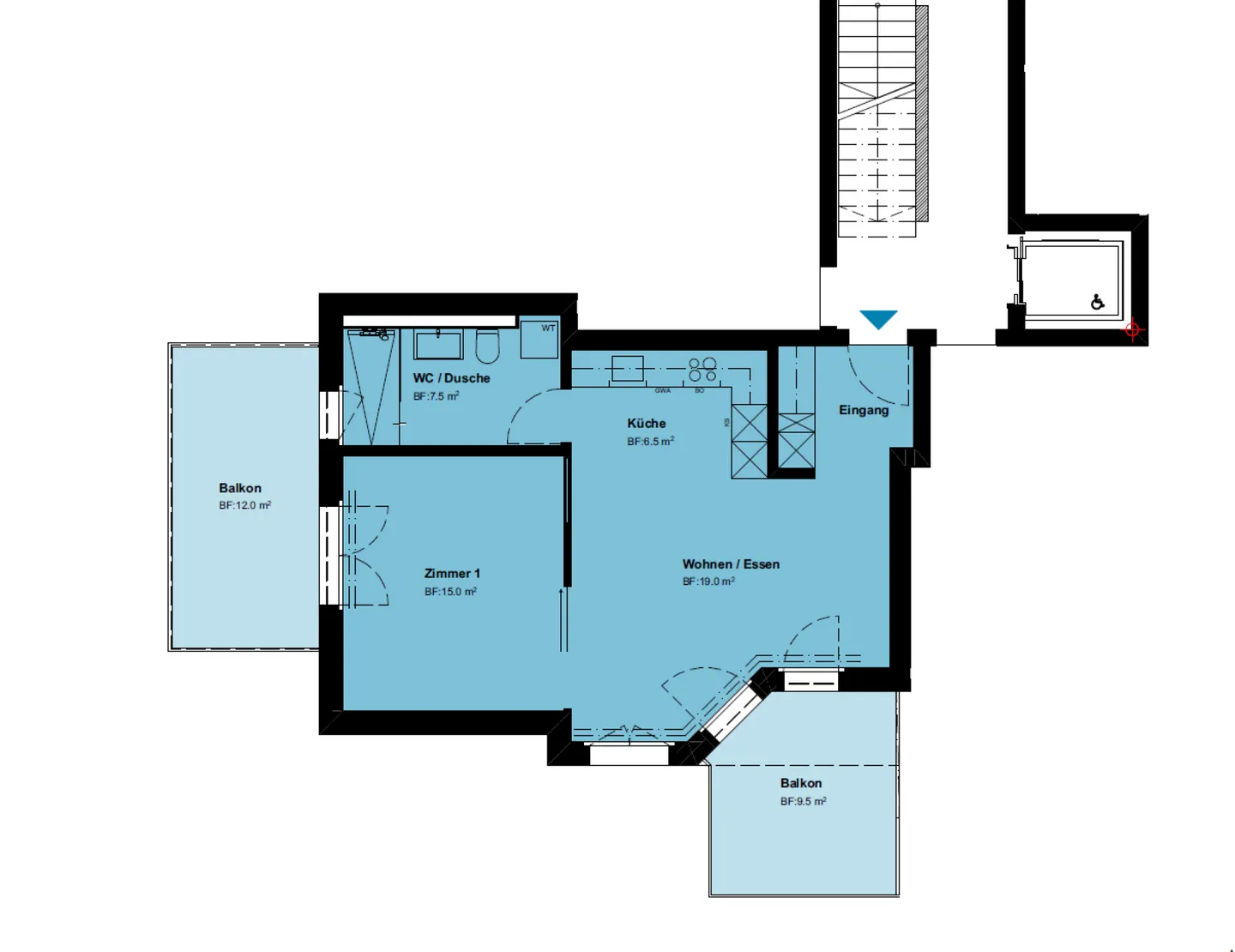 Moderne 2.5-Zimmerwohnung in Rickenbach - Foto 7 von 7