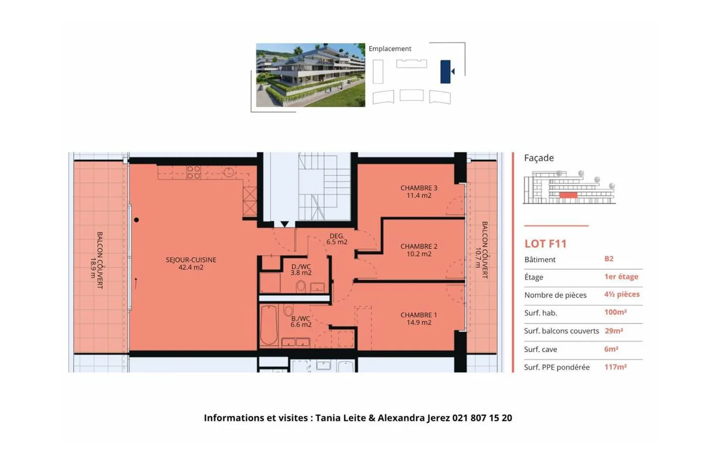 New promotion: 4.5-room apartment of 117m2 with 2 covered balconies - Photo 13 of 13