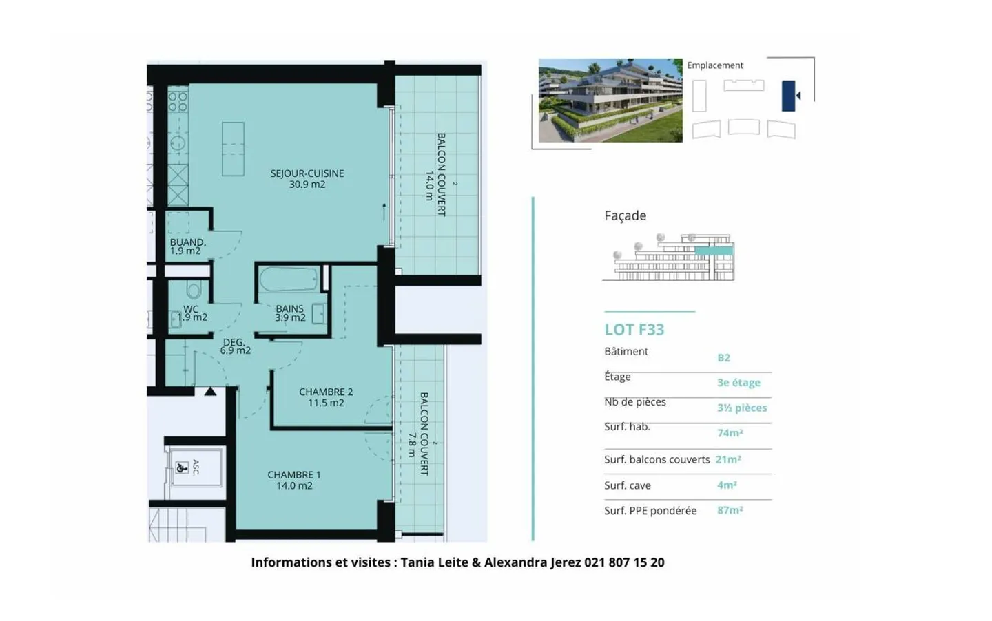 The Opal Bay new 3.5-room apartment with 2 covered balconies - Photo 13 of 13