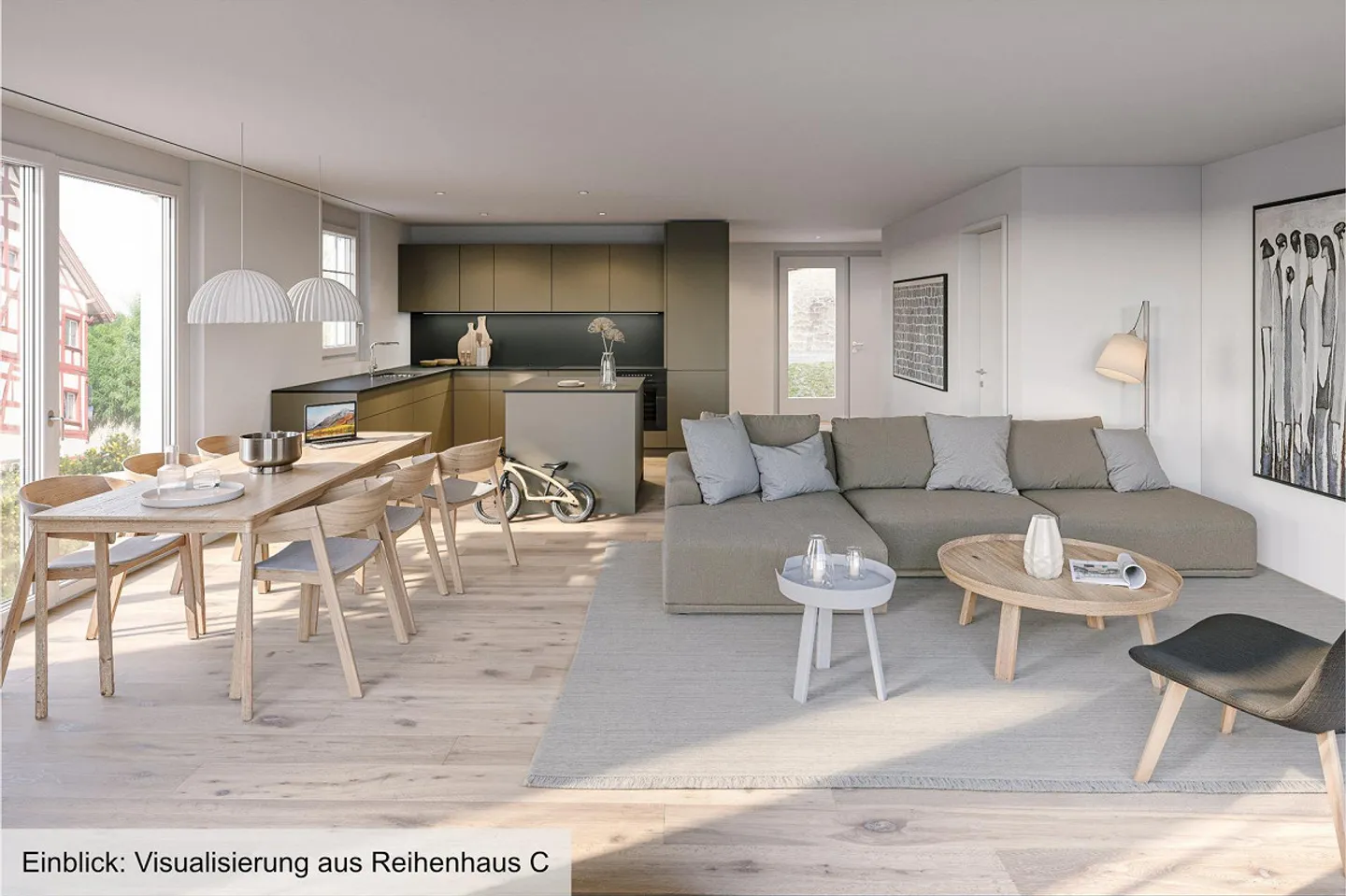 Nuovo progetto di costruzione: casa a schiera da 5-5 a 7,5 stanze nel tranquillo Dörflingen - Foto 1 di 2