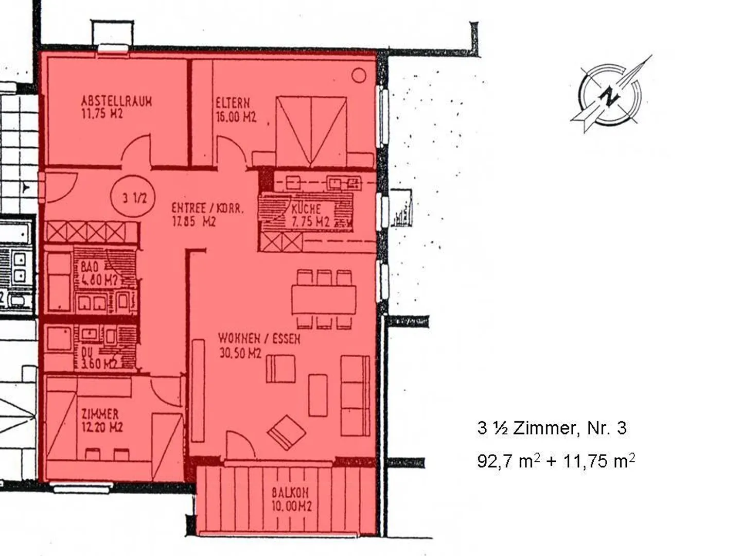 3.5 room apartment with bonus room (= 4.5 room apartment) - Photo 11 of 11