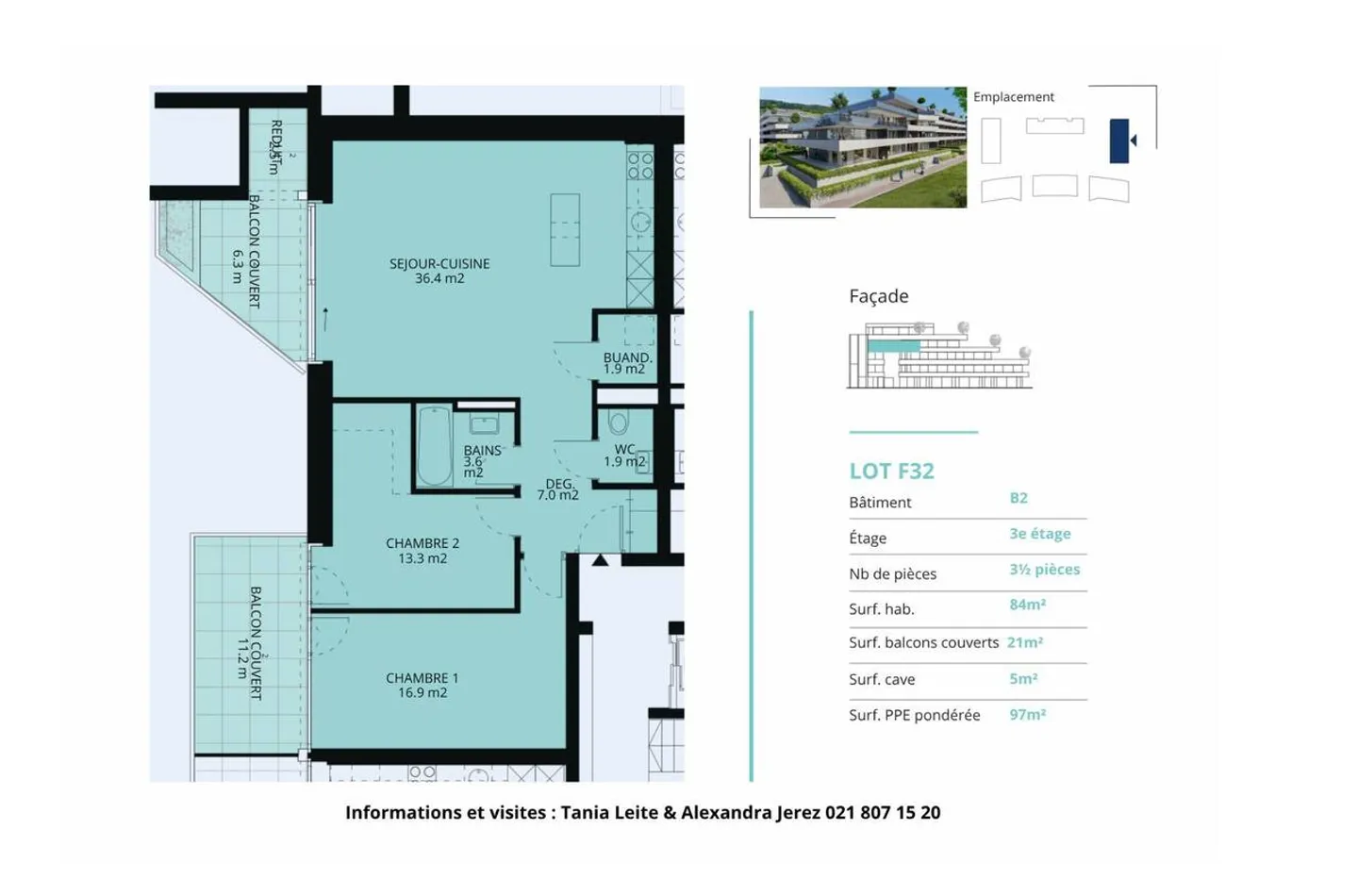 la Baie d'Opale appartement neuf de 3.5 pièces avec 2 balcons couverts - Photo 13 sur 13