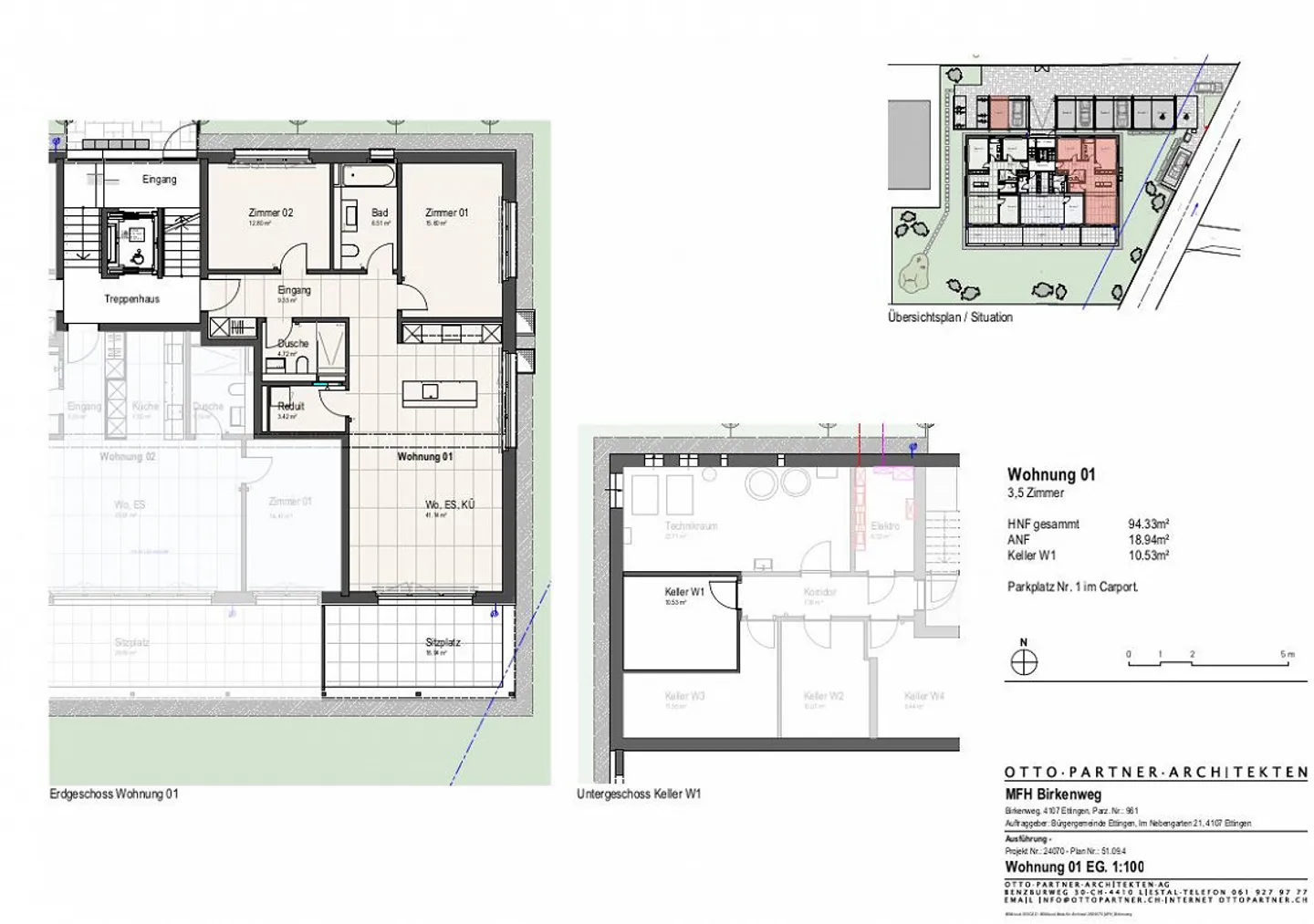 Attractive 3.5-room apartment on the ground floor (new building) in a quiet location in Ettingen - Photo 4 of 4