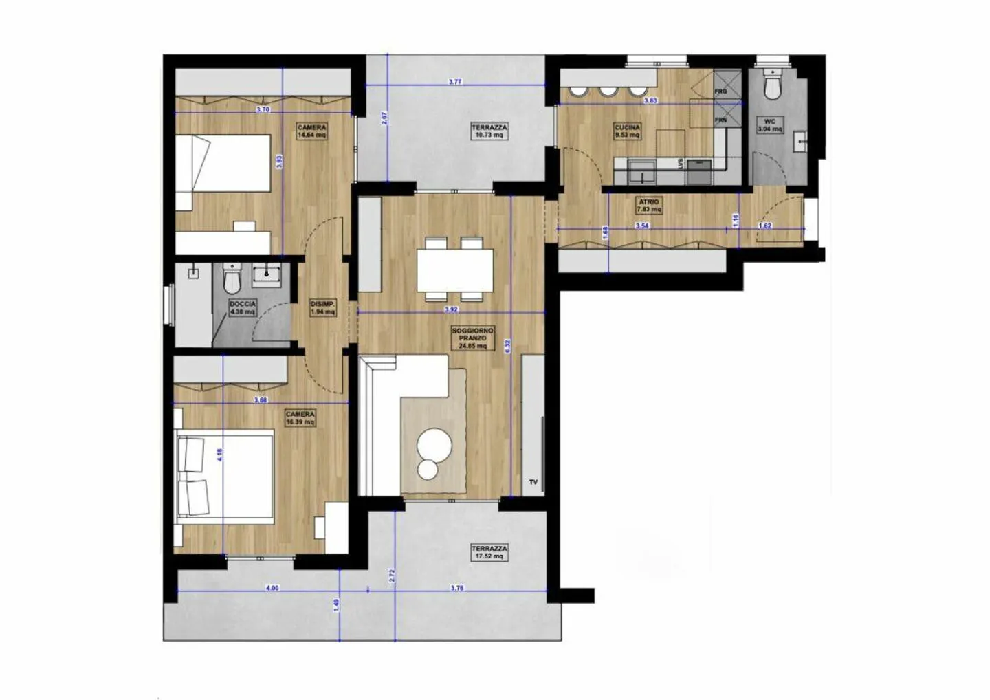 Appartamento moderno con giardini privati - Foto 12 di 13