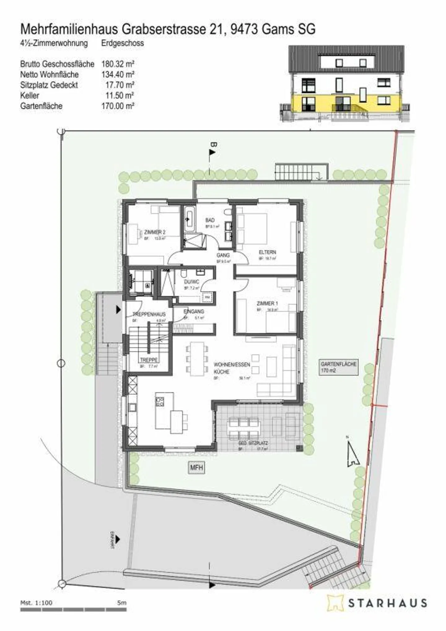 Charmante Gartenwohnung in Gams - Foto 7 von 10