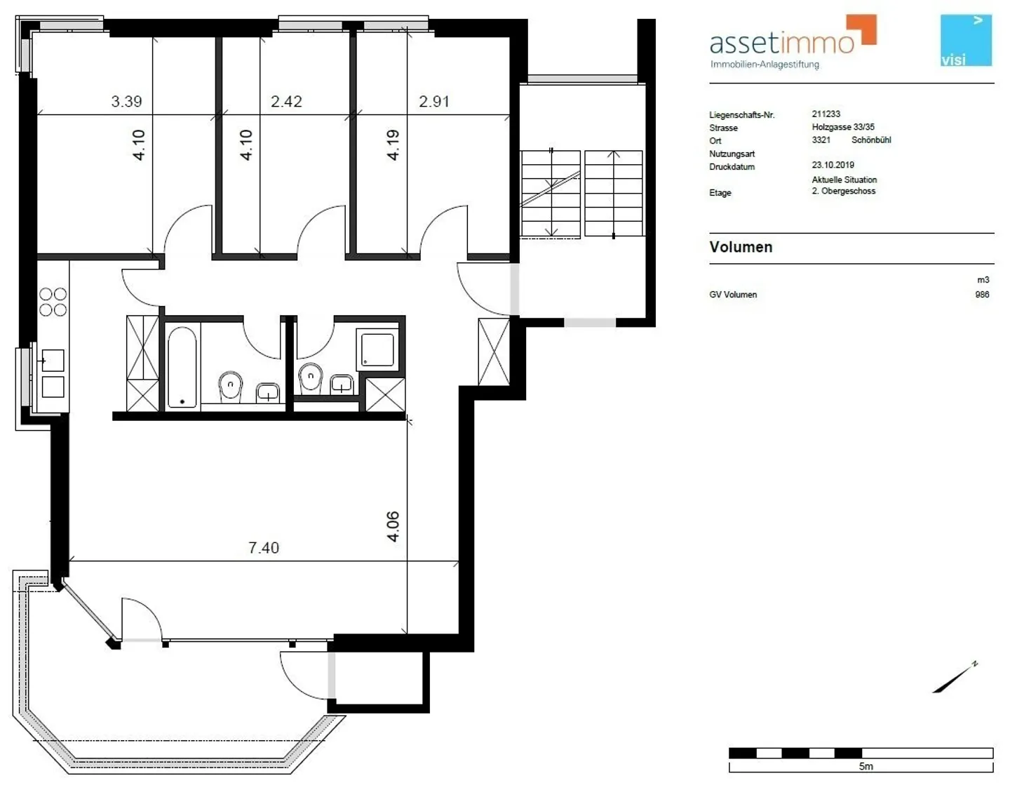 Appartement 4.5 pièces de 94 m² au 2ème étage avec balcon calme - Photo 9 sur 9