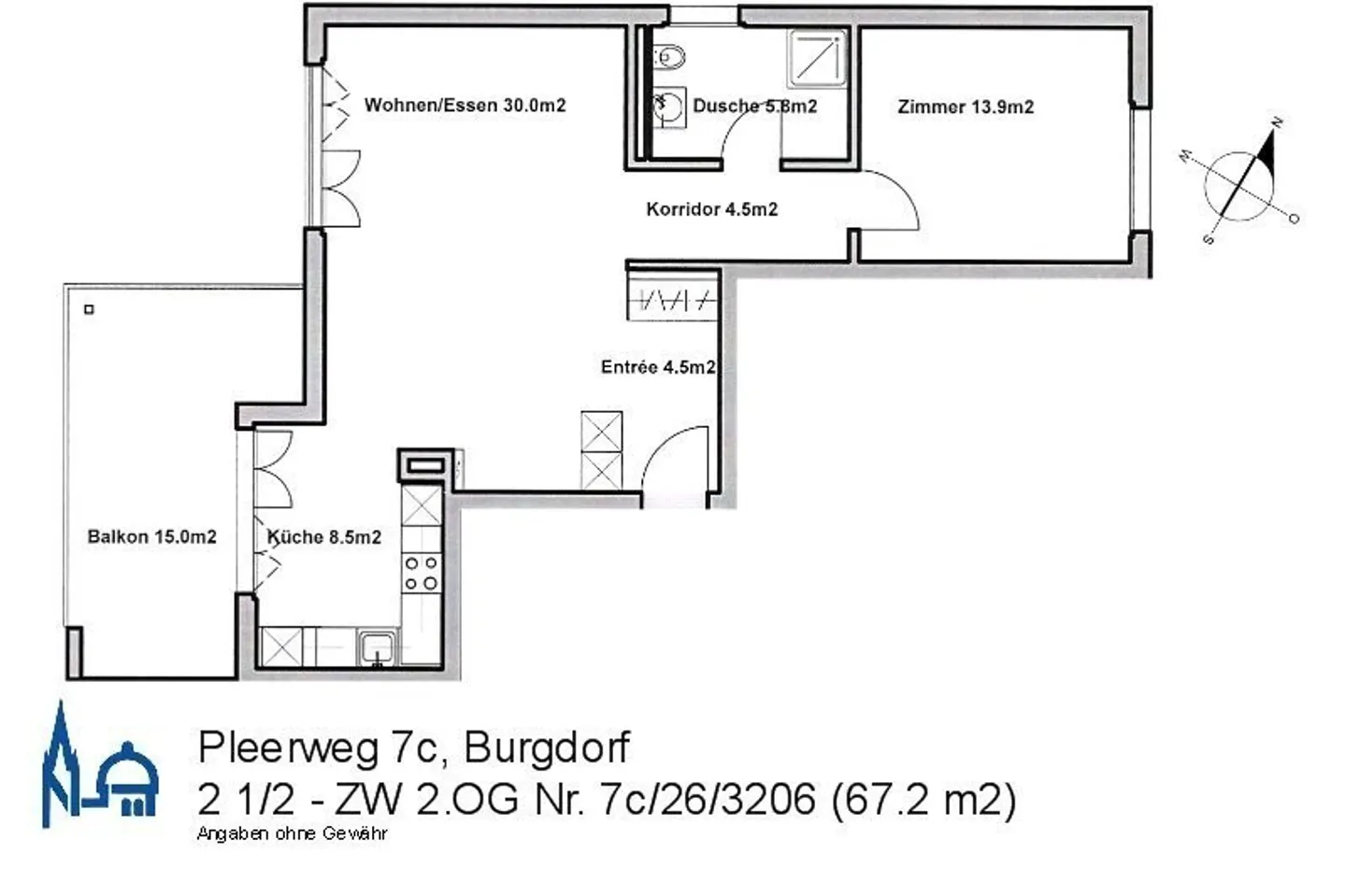 Spacious 2.5-room apartment with glazed balcony - Photo 9 of 9