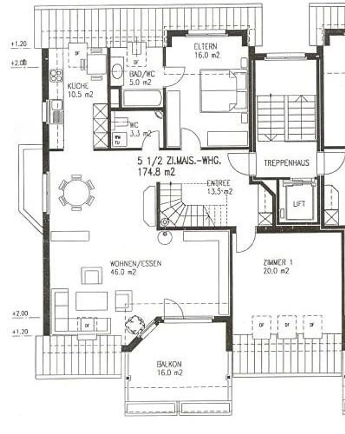 Appartement en duplex de 5,5 pièces adapté aux familles avec beaucoup d'espace - Photo 6 sur 7