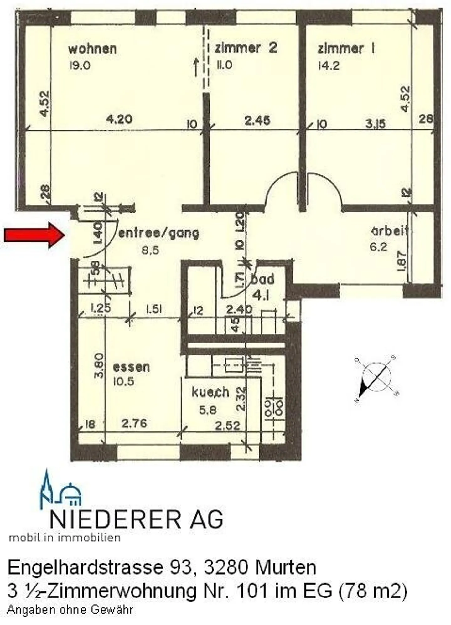Charmante 3.5-Zimmer Wohnung - Foto 9 von 9