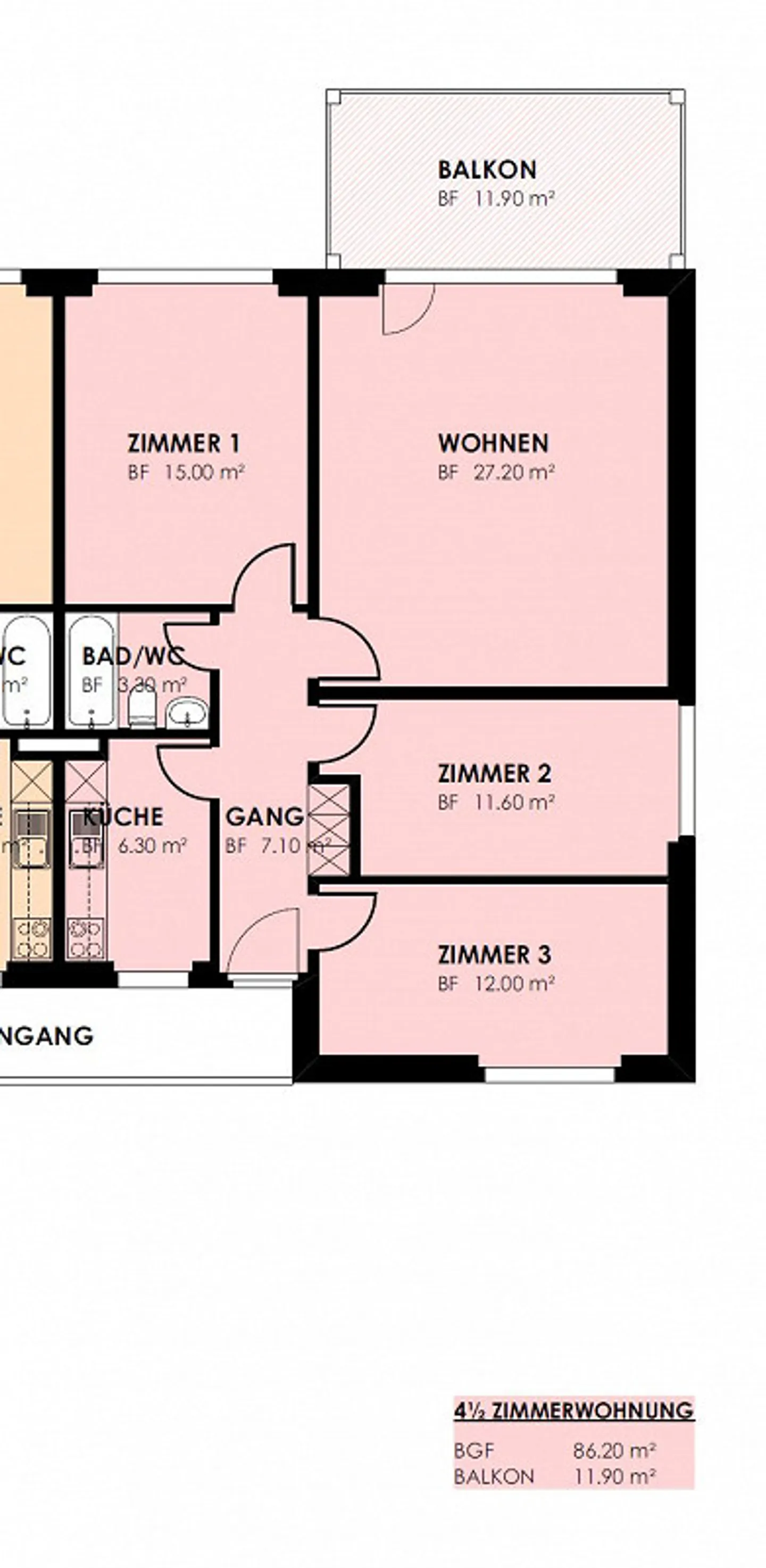 Helle 4.5 Zimmer Wohnung - Foto 7 von 7