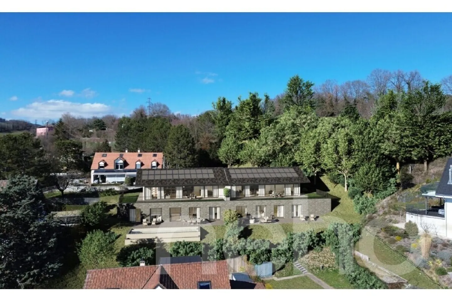 CHEXBRES ? VILLA CONTEMPORAINE AVEC VUE ÉPOUSTOUFLANTE SUR LE LÉMAN - Photo 1 sur 12