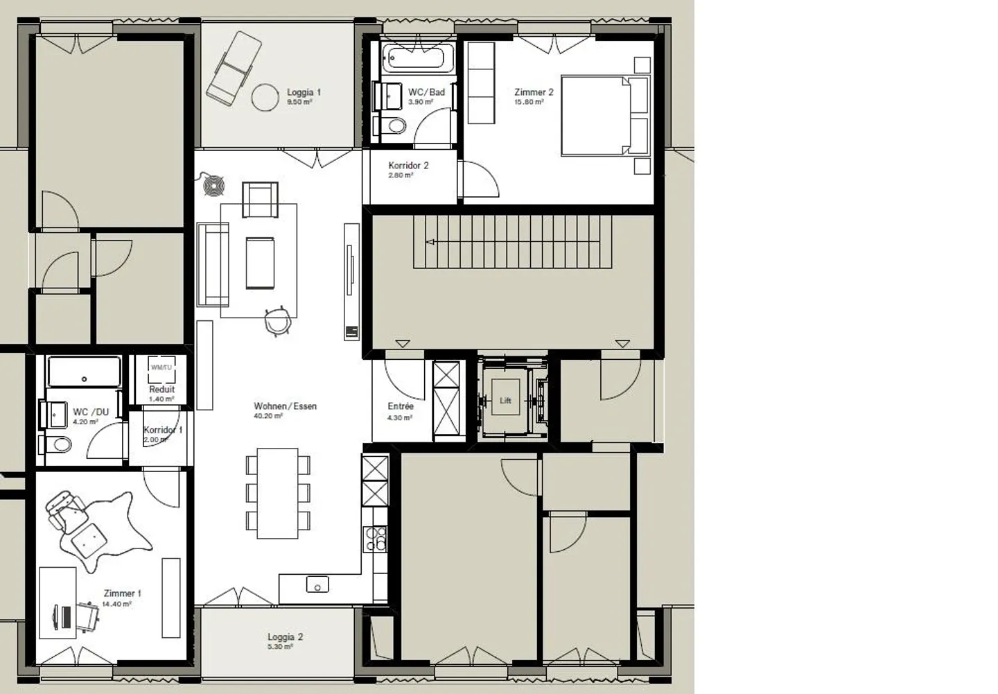 Appartamento moderno ed elegante di 3,5 locali nel cuore di Glattpark - posizione tranquilla - Foto 12 di 12