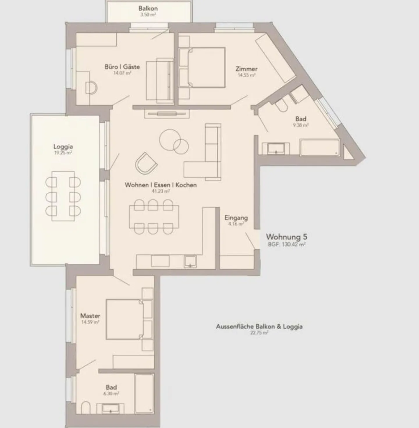 Geräumige Wohnung mit Loggia - Foto 6 von 6