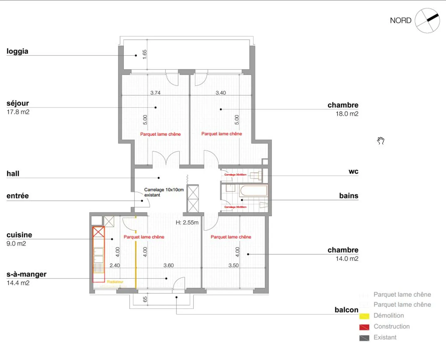 Appartement moderne 4 pièces - Photo 2 sur 3