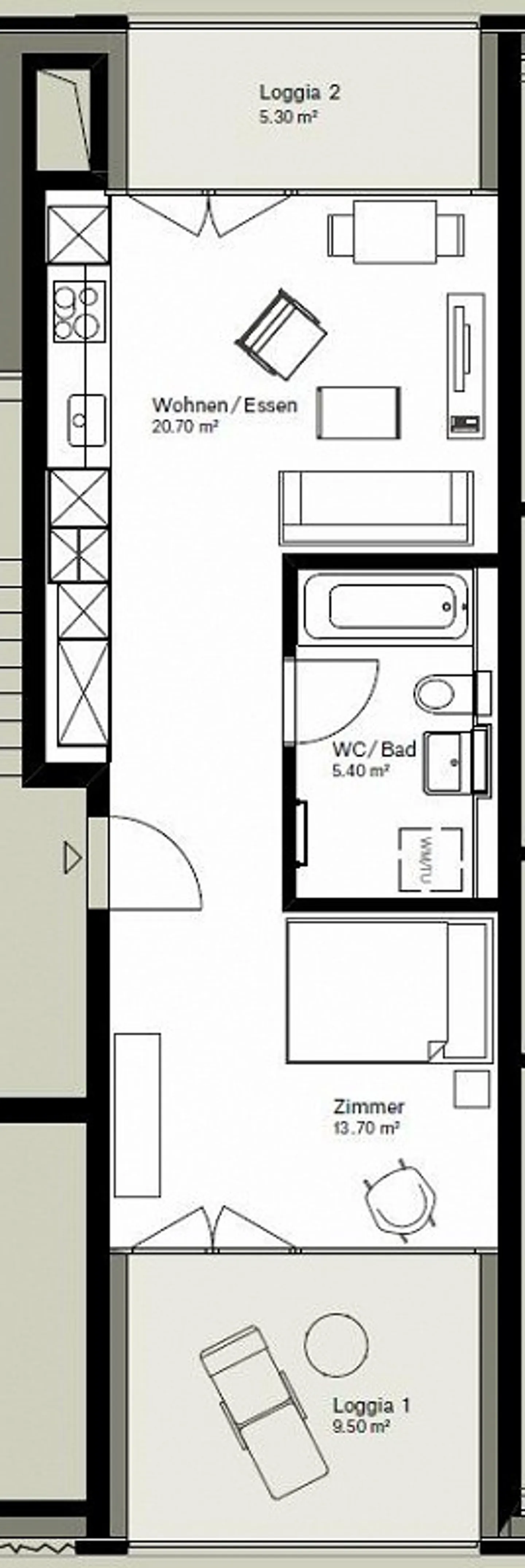 Appartamento attraente e luminoso di 1,5 stanze nel Glattpark - Piccolo ma bello! - Foto 9 di 9