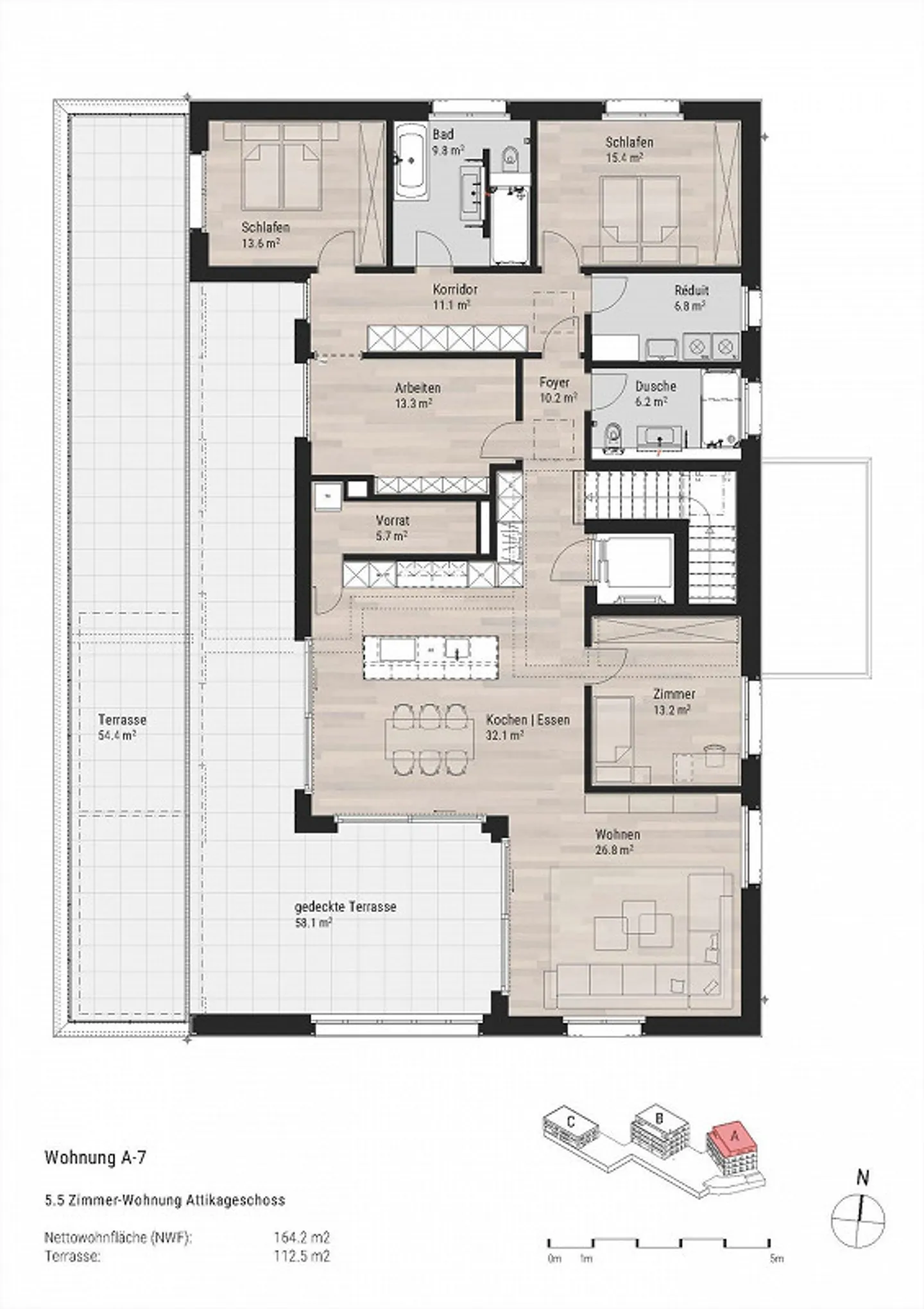 Première location appartement penthouse spacieux avec terrasse de plus de 112m2 - Photo 1 sur 1