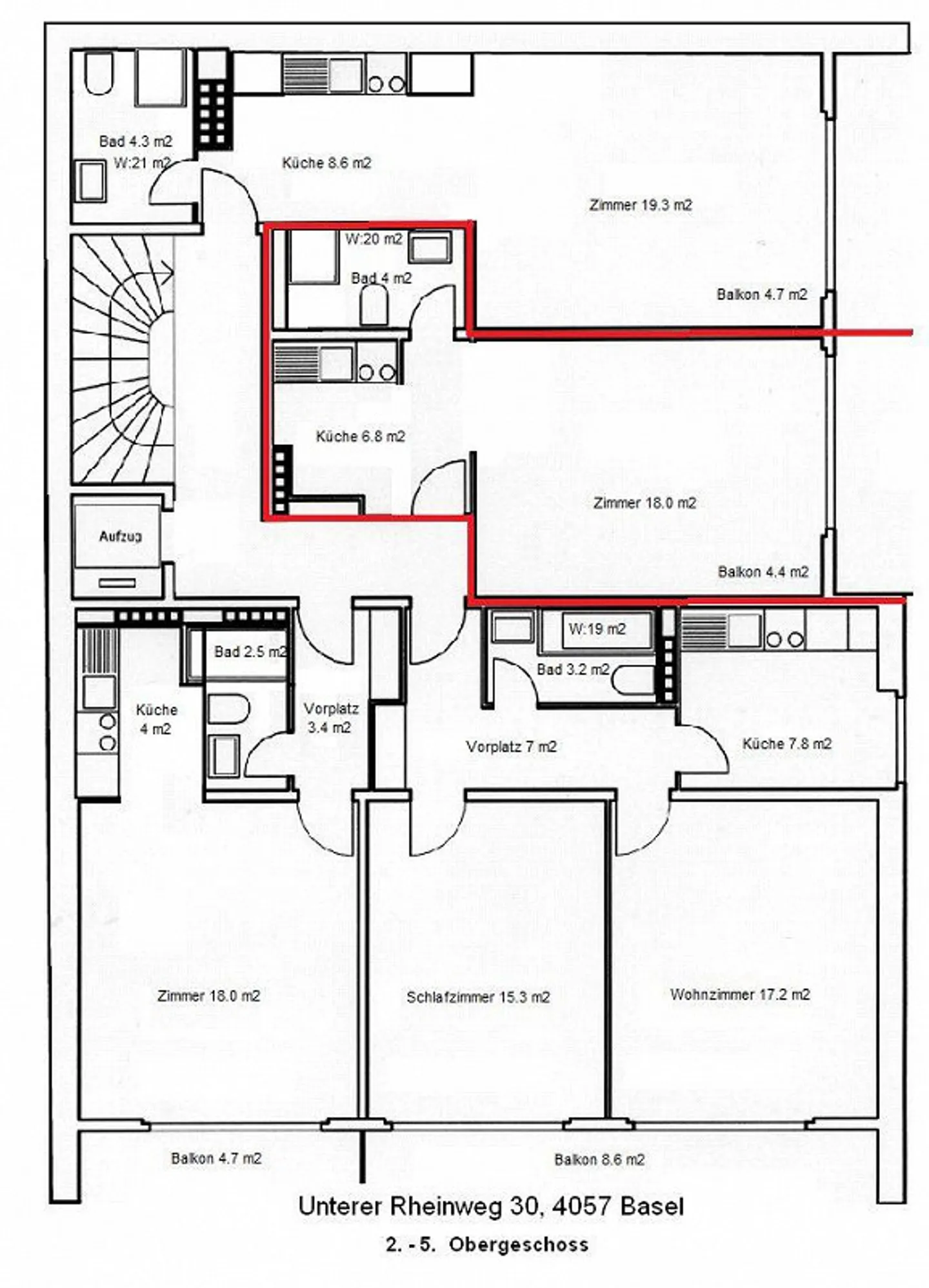 Appartamento monolocale a Kleinbasel, direttamente sul Reno, 3° piano, balcone, ascensore - Foto 5 di 5