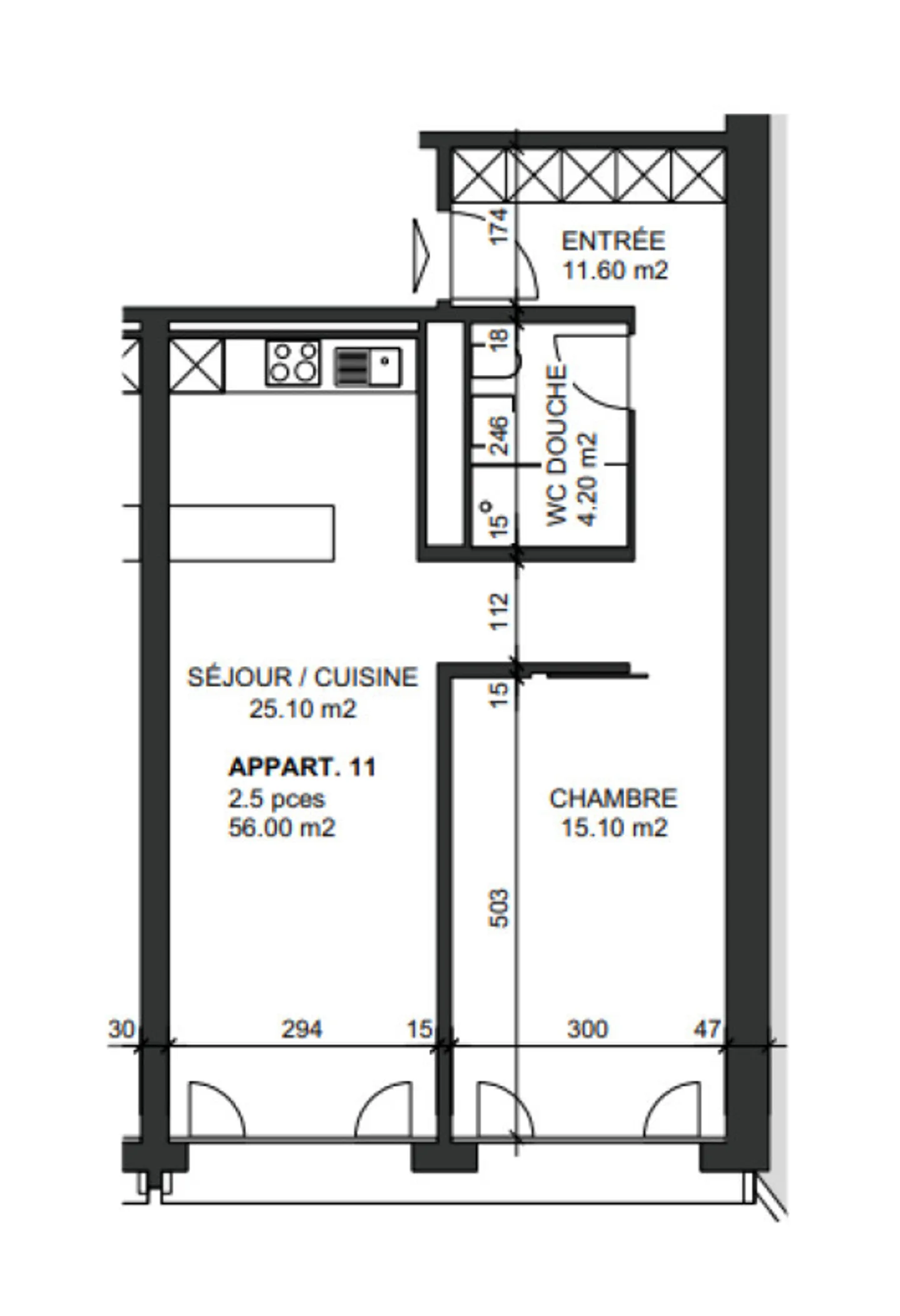 2.5-room fully new apartment - Photo 6 of 6