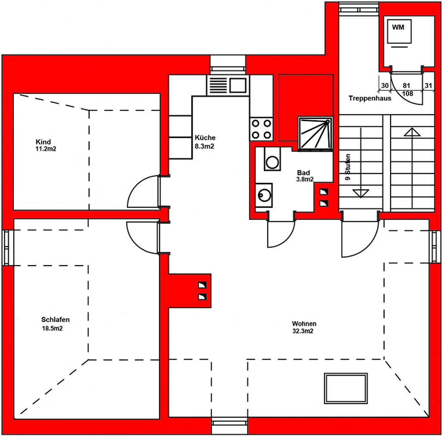 Attraktive 3.5-Zimmer-Dachwohnung zum Wohlfühlen - Foto 6 von 6