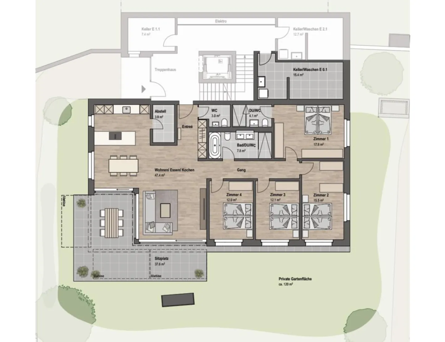 Geräumige Gartenwohnung in Sargans - Foto 6 von 6