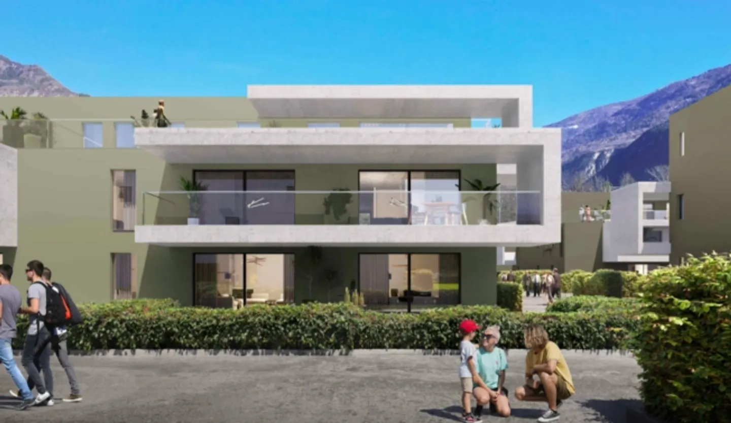 Nuova residenza in fase di completamento; Piano giardino a Sion - Foto 11 di 11