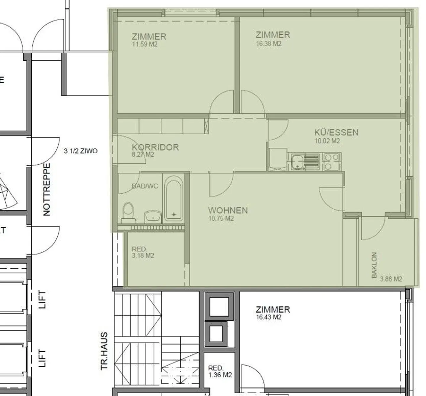 Helle 3.5-Zimmer-Wohnung - Foto 7 von 8