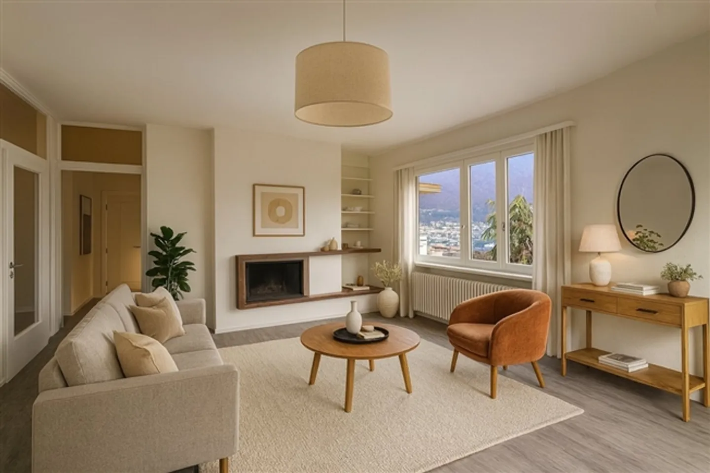 «Elegante 5,5-Zimmer-Wohnung in Porza – Komplett renoviert mit Panoramablick und attraktivem Steuerf» - Foto 1 von 8