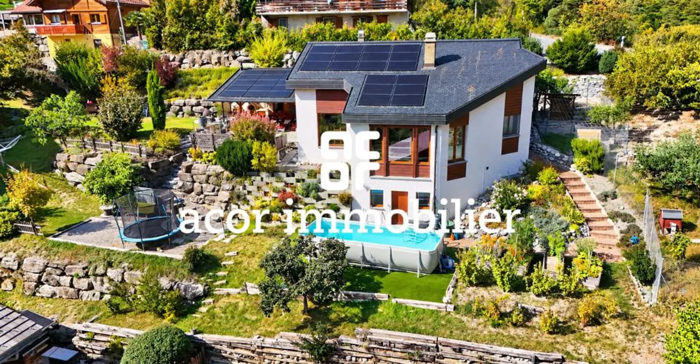 Villa familiale avec vue exceptionnelle & terrasse couverte à Chamoson - Foto 1 di 6
