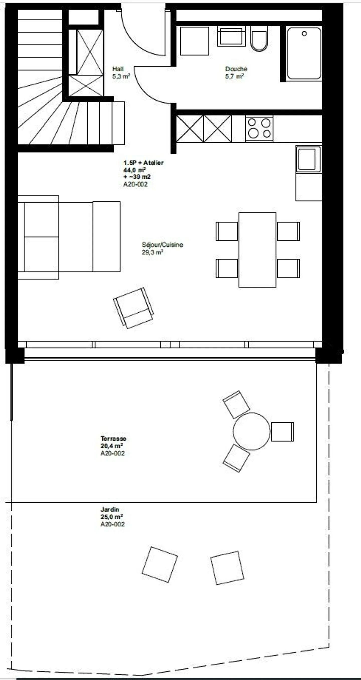 Exclusif ! Studio avec atelier terrasse et jardin - A15-004 - Photo 8 sur 8
