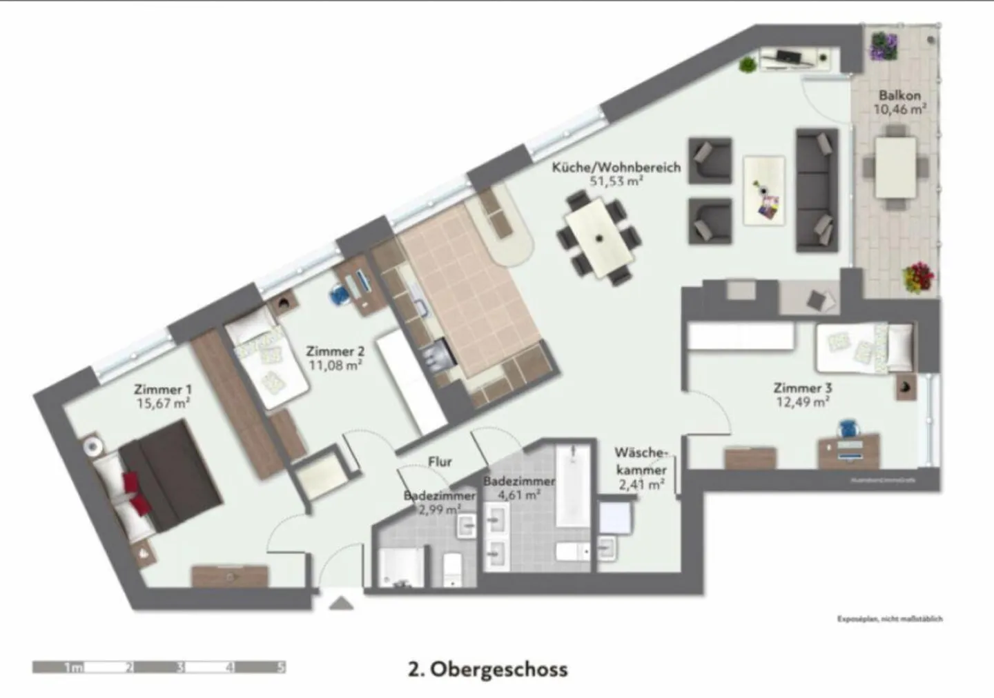 Geräumige Wohnung mit Balkon - Foto 3 von 14