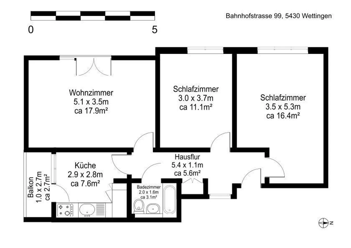 Helle Wohnung mit Weitblick im Herzen von Wettingen - Photo 9 of 9