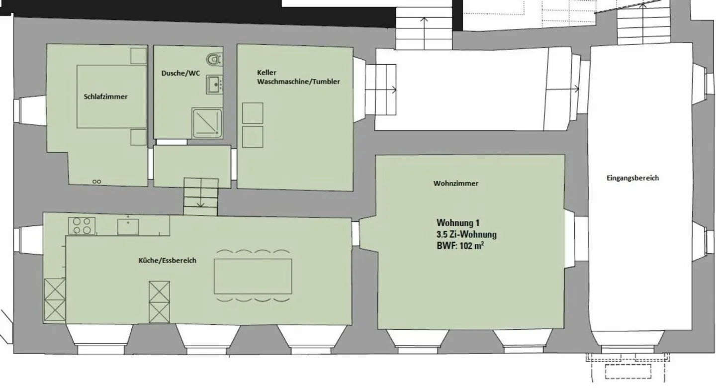 Appartement historique de 3,5 pièces avec flair de château - Photo 10 sur 13