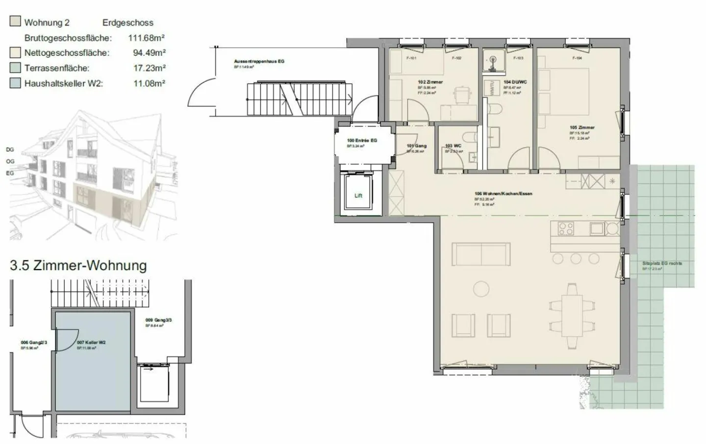 Newly built 3.5-room apartment with patio! - Photo 10 of 12